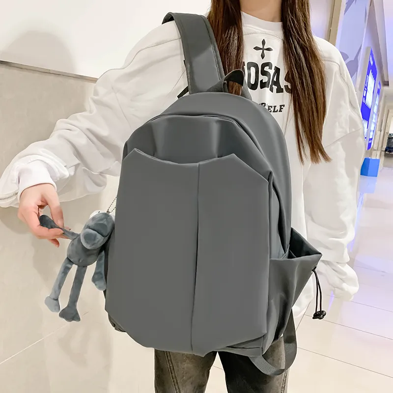 LUVISTRUE Nylon Backpack Regular Unisex Gray/Black/Burgundy/Ecru-2