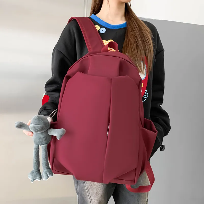LUVISTRUE Nylon Backpack Regular Unisex Gray/Black/Burgundy/Ecru-19