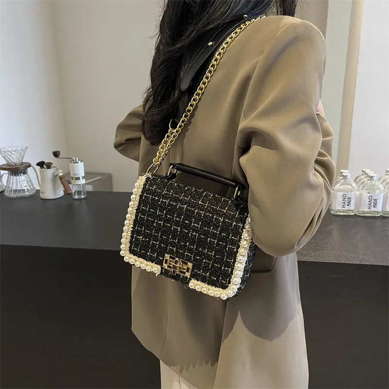 LUVISTRUE Fabric Shoulder Bag Crossbody Bag Handbag Regular Women's Ecru/Pink/Black-12