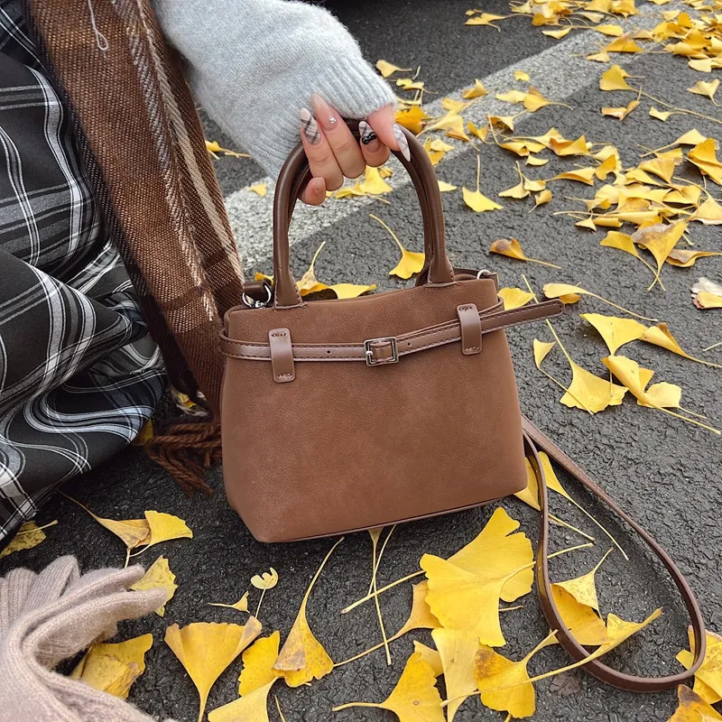 LUVISTRUE PU Basket Bag, Shoulder Bag, Crossbody Bag, Handbag Medium Size Women's Brown/Black/Coffee-1