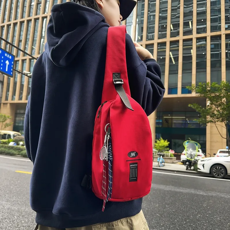 LUVISTRUE Nylon Sling Bag Regular Unisex Ecru Black/Pink/Red/Light Blue-10