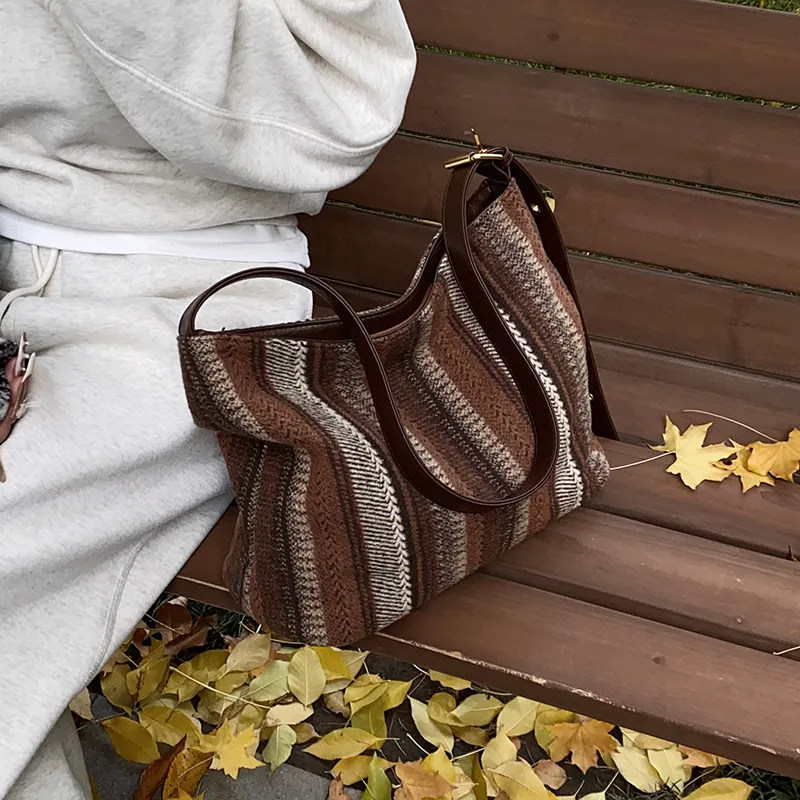 LUVISTRUE PC Shoulder Bag Crossbody Bag Tote Regular Women's Coffee/Pink/Brown/Plaid Coffee-1