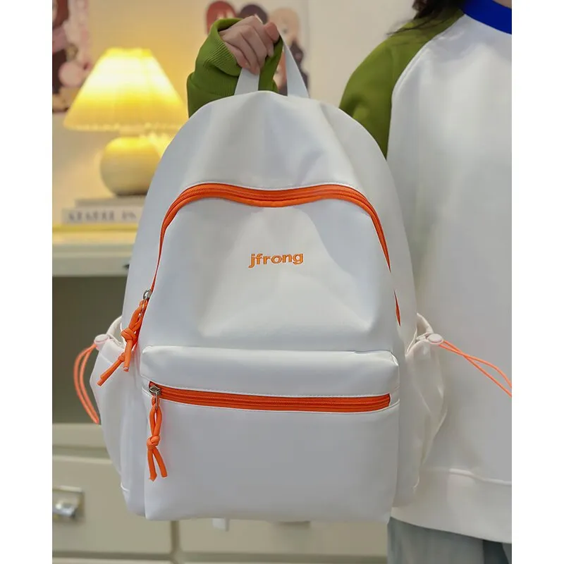 LUVISTRUE Nylon Backpack Unisex White/Black/Yellow/Green/Brown-10