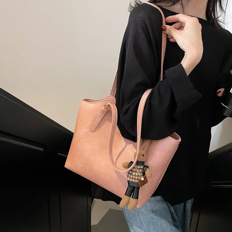 LUVISTRUE PU Tote Bag Shopping Bag Shoulder Bags Regular Women's Coffee/White/Black/Pink-19
