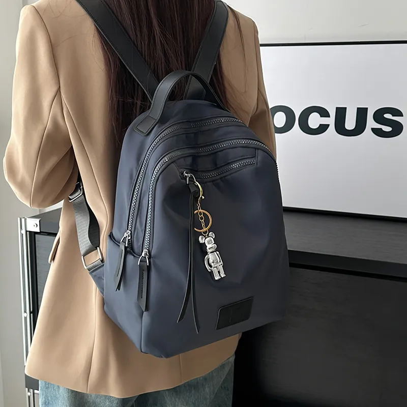 LUVISTRUE Nylon Backpacks Regular Unisex Ecru/Black Gray/Khaki-11