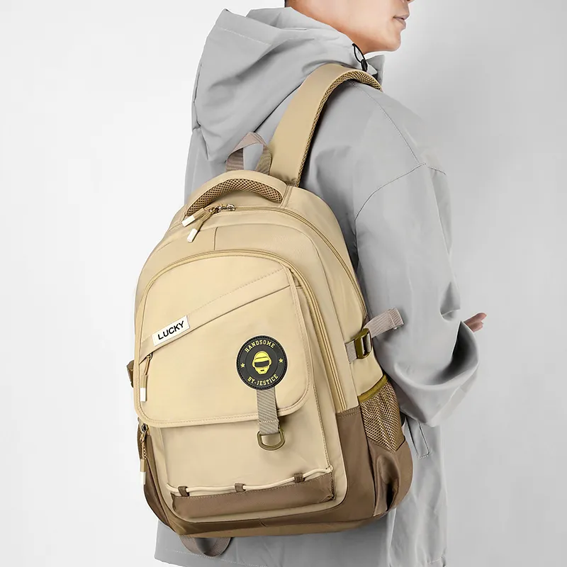 LUVISTRUE Nylon Backpack And Laptop Bag Regular Men's Dark Gray/Light Gray/White/Dark Blue/Khaki-11