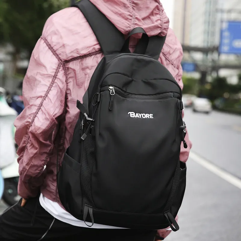 LUVISTRUE Nylon Backpack Regular Unisex White/Black/Green/Purple-3