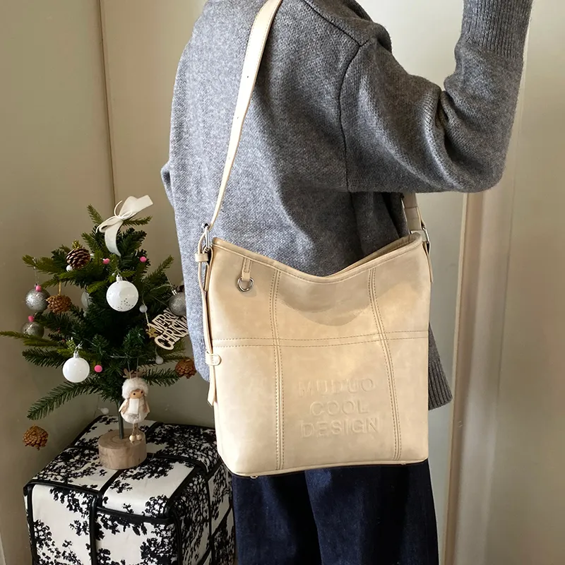 LUVISTRUE Pu Shoulder Bag Tote Crossbody Bag Medium Size Women's Coffee/White Red/Black-7