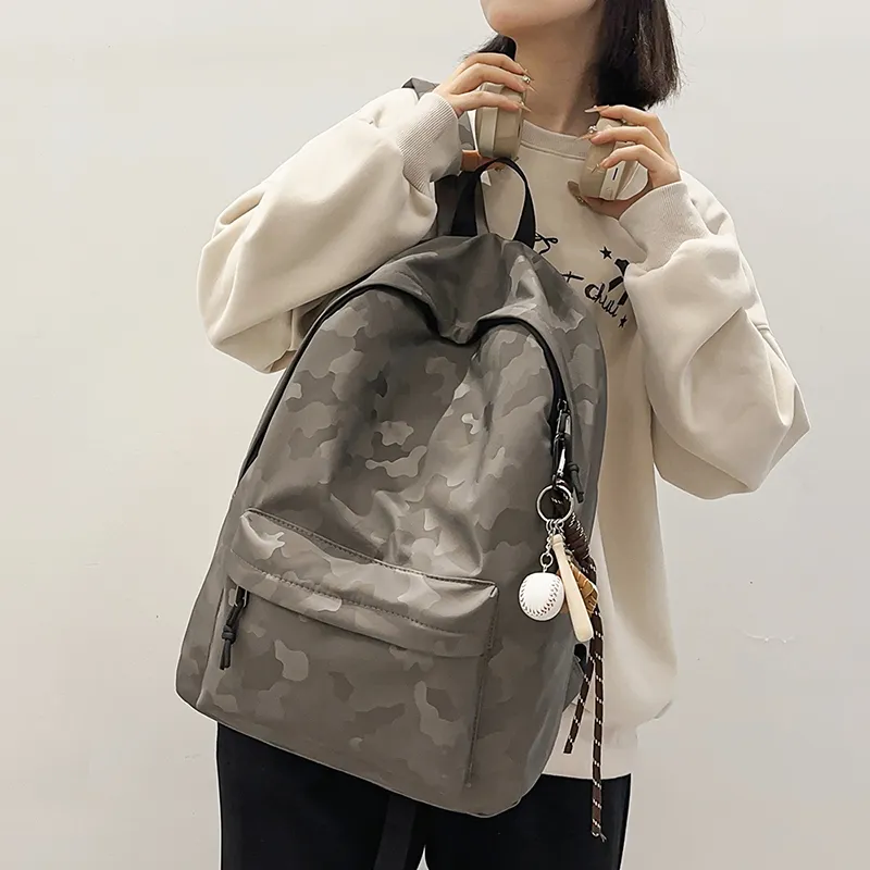 LUVISTRUE Nylon Backpack Regular Unisex Coffee Color/white/blue/black-2