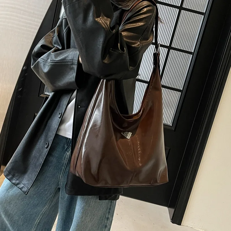 LUVISTRUE PU Shoulder Bag Tote Large Size Women's Black/Khaki/Pink/Coffee-20