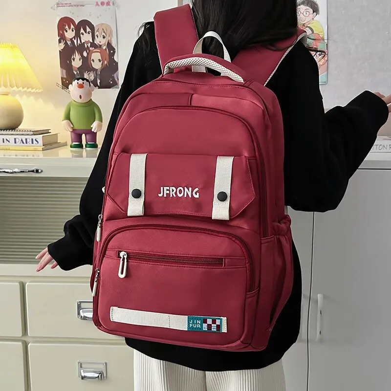 LUVISTRUE Nylon Fabric Backpack And Laptop Bag Regular Unisex Ecru/Black/Red/Khaki-16