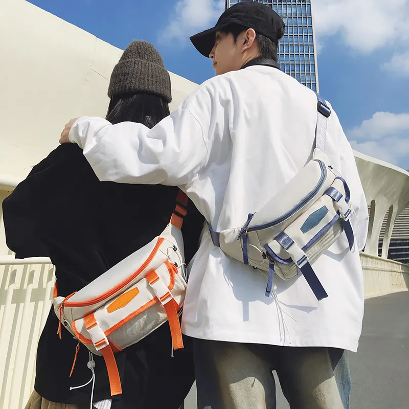 LUVISTRUE Nylon Sling Bag Unisex Gray/Black/Orange/Green/Blue-20