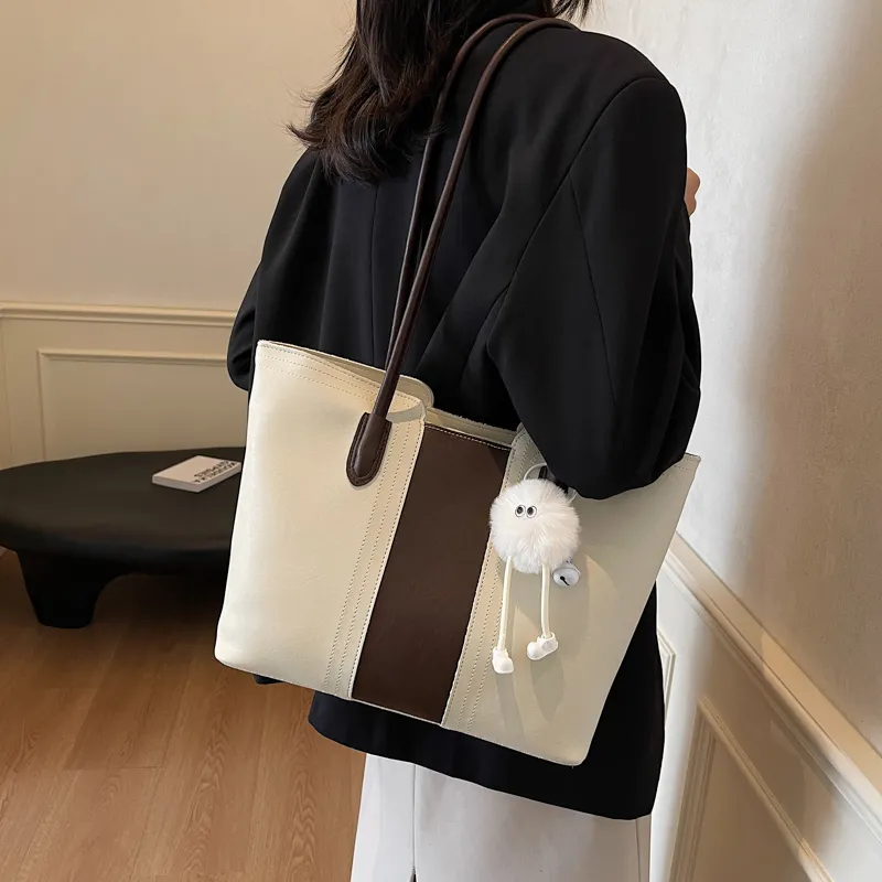 LUVISTRUE PU Tote Bag, Shopping Bag, Handbag, Shoulder Bag Regular Women's Khaki/Black/Coffee/Ecru-23