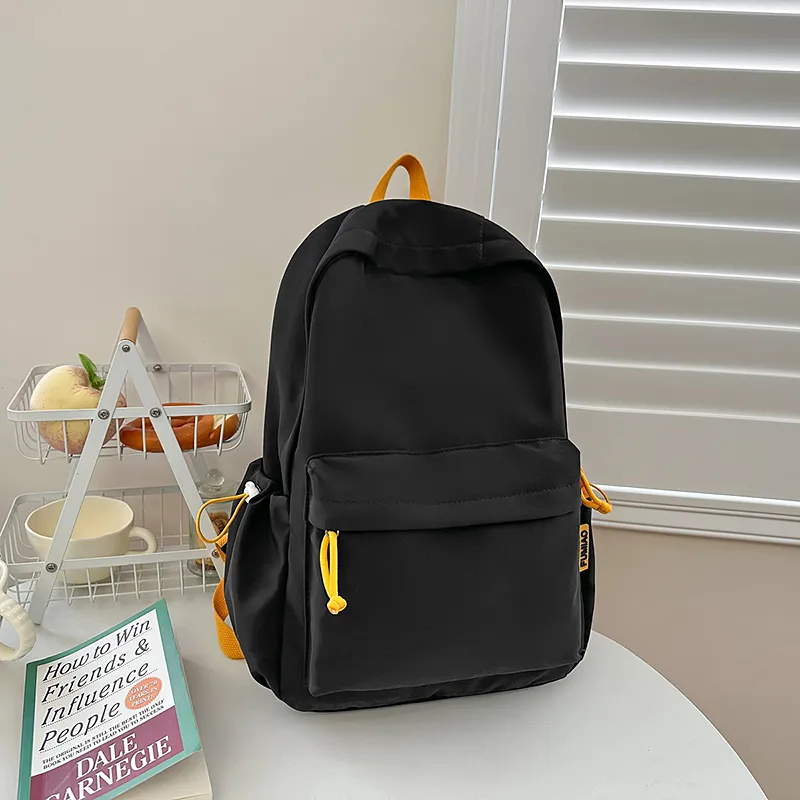 LUVISTRUE Nylon Backpack Unisex White/Black/Burgundy/Yellow/Navy Blue-8