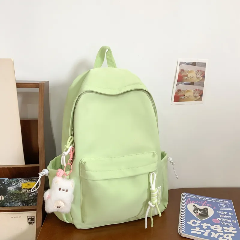 LUVISTRUE Nylon Backpack Unisex Black/Yellow/Orange/Green/White/Pink-13