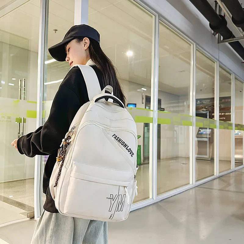 LUVISTRUE Nylon Backpack Regular Unisex White/Gray/Black/Burgundy/Sky Blue-3