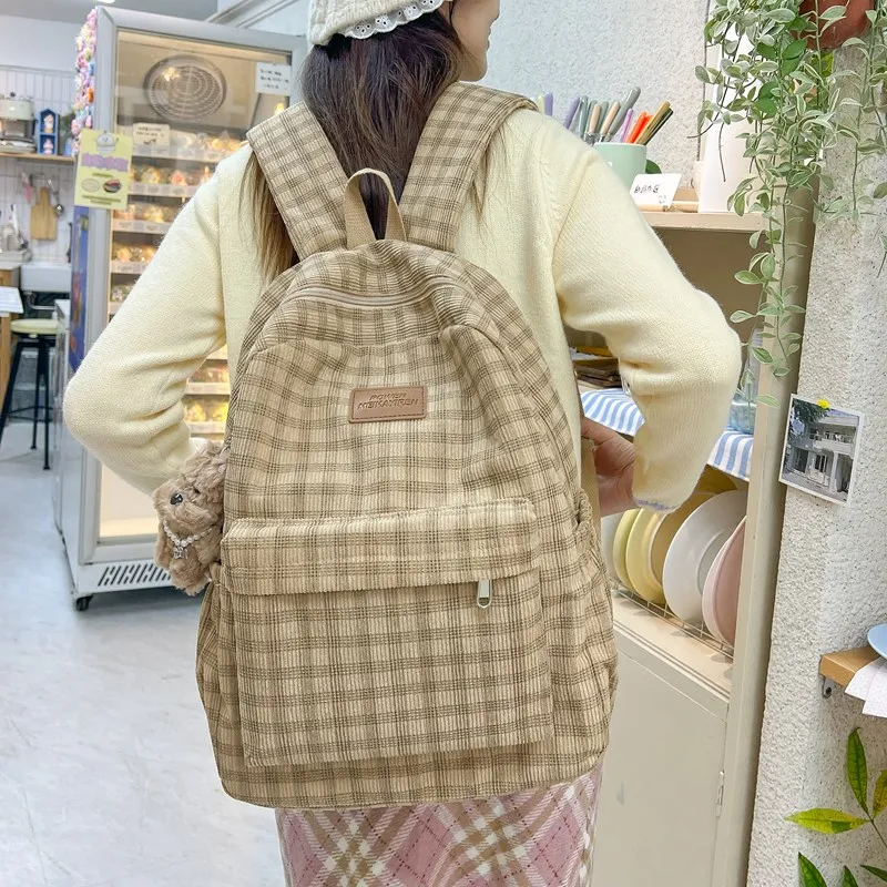 LUVISTRUE Composite Cloth Backpack Regular Women's Coffee/Khaki/Ecru-5