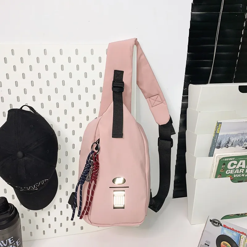 LUVISTRUE Nylon Sling Bag Regular Unisex Ecru Black/Pink/Red/Light Blue-7