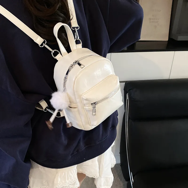 LUVISTRUE PU Small Backpack Regular Women's White/Light Gray/Black/Blue/Pink-3