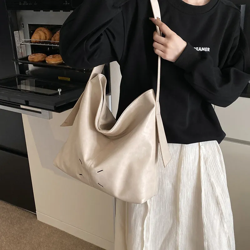 LUVISTRUE PU Tote Bag Shopping Bag Shoulder Bags Regular Women's White/Black/Red-3