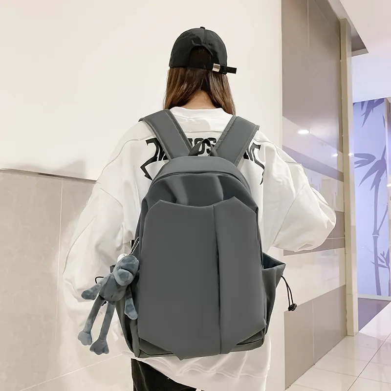 LUVISTRUE Nylon Backpack Regular Unisex Gray/Black/Burgundy/Ecru-4