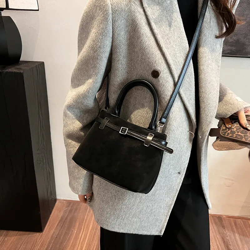 LUVISTRUE PU Basket Bag, Shoulder Bag, Crossbody Bag, Handbag Medium Size Women's Brown/Black/Coffee-12