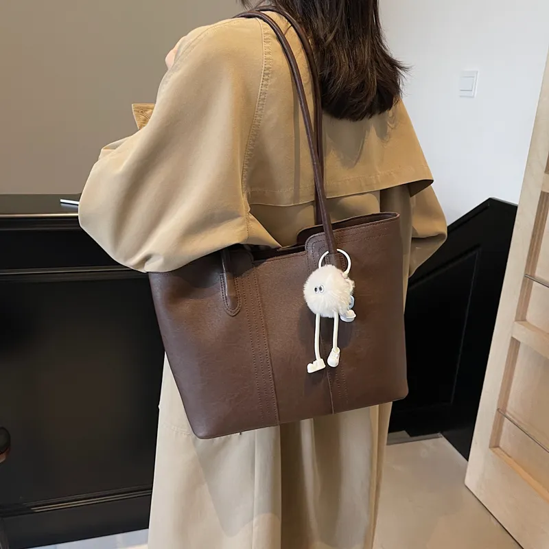LUVISTRUE PU Tote Bag, Shopping Bag, Handbag, Shoulder Bag Regular Women's Khaki/Black/Coffee/Ecru-15