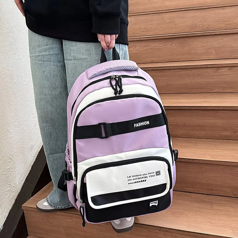 LUVISTRUE Oxford Backpack Unisex Gray/Black/Purple/Lake Blue/Dark Blue-17