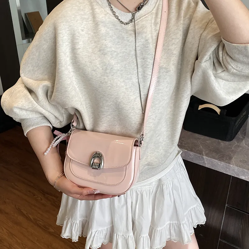 LUVISTRUE PU Saddle Bag Shoulder Bag Crossbody Bag Regular Women's Blue/Ecru/Black/Pink/Yellow-24