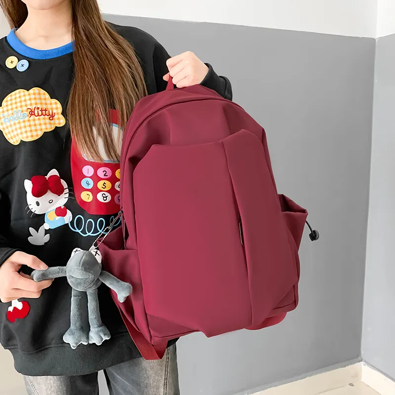 LUVISTRUE Nylon Backpack Regular Unisex Gray/Black/Burgundy/Ecru-20