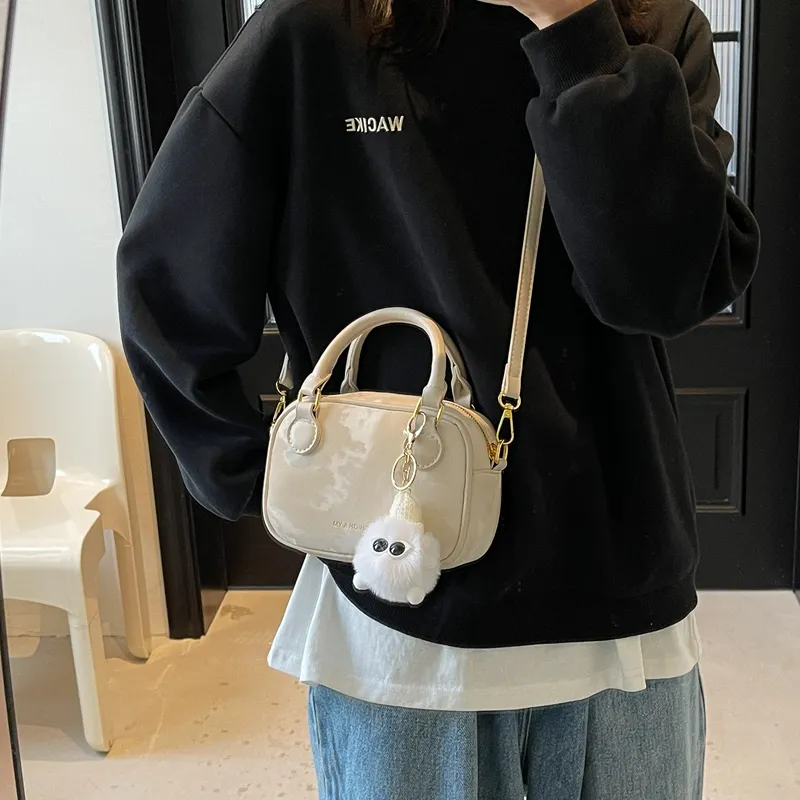 LUVISTRUE PU Handbag Shoulder Bag Crossbody Bag Medium Size Women's Black/Beige/Silver/Coffee/Pink-7