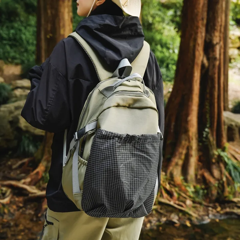 LUVISTRUE Nylon Backpack Regular Unisex Red Black/Khaki/Green-11