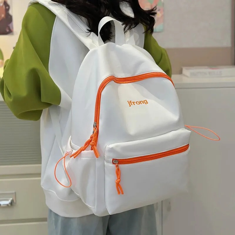 LUVISTRUE Nylon Backpack Unisex White/Black/Yellow/Green/Brown-7