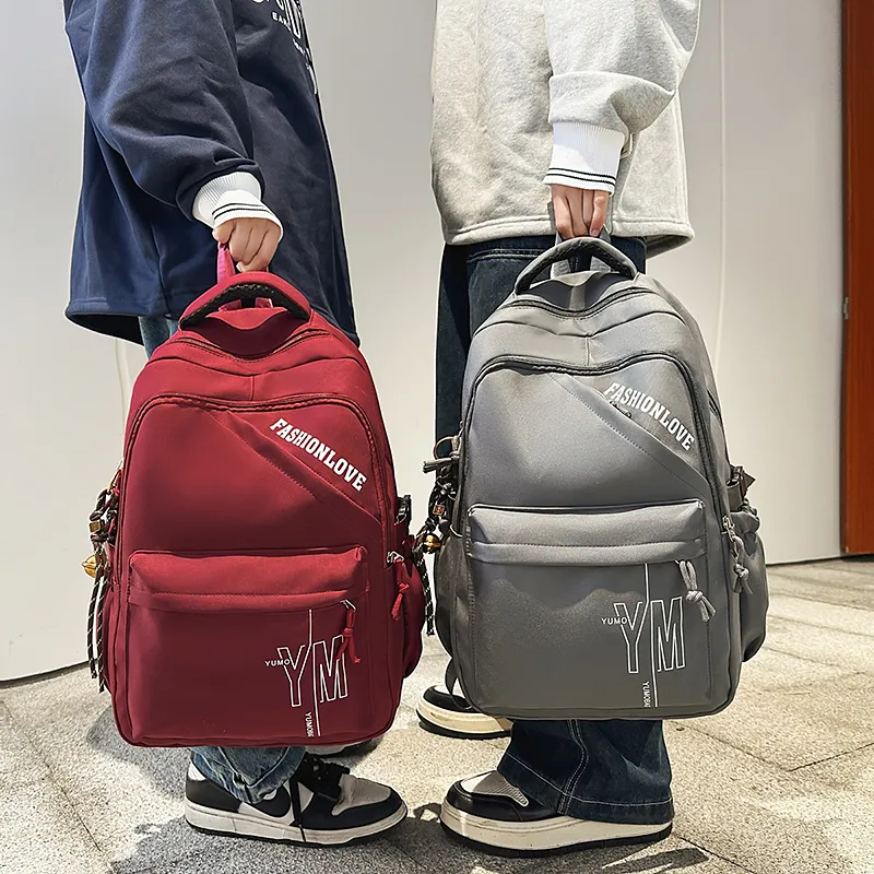 LUVISTRUE Nylon Backpack Regular Unisex White/Gray/Black/Burgundy/Sky Blue-22