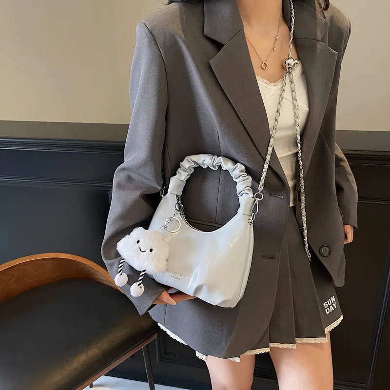 LUVISTRUE PU Shoulder Bag Crossbody Bag Handbag Regular Women's Ecru/Blue/Silver/Black/Pink-11
