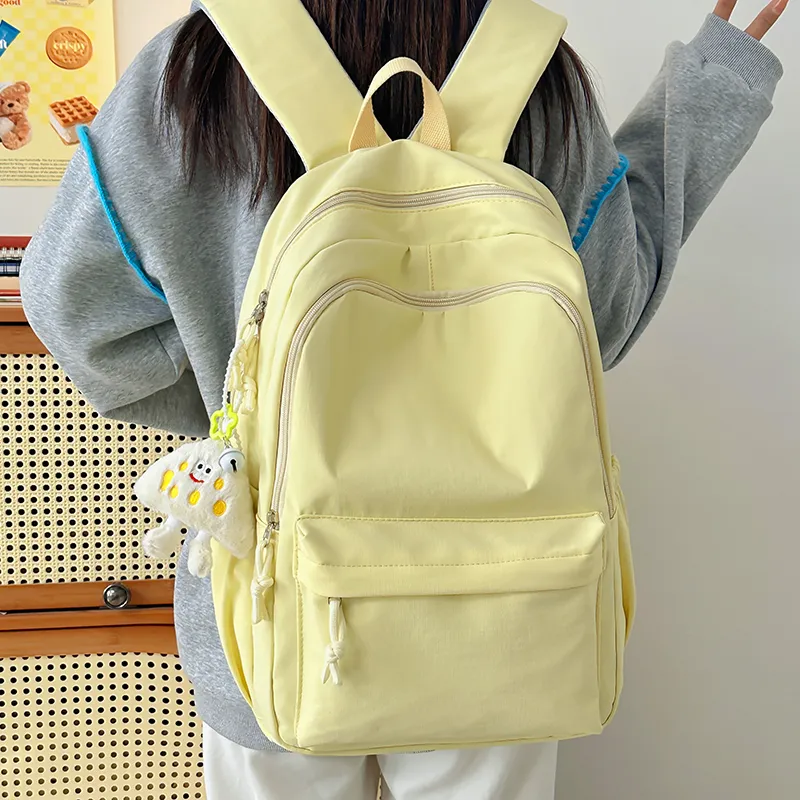 LUVISTRUE Nylon Backpack Regular Unisex White/Blue/Black/Yellow/Green-17