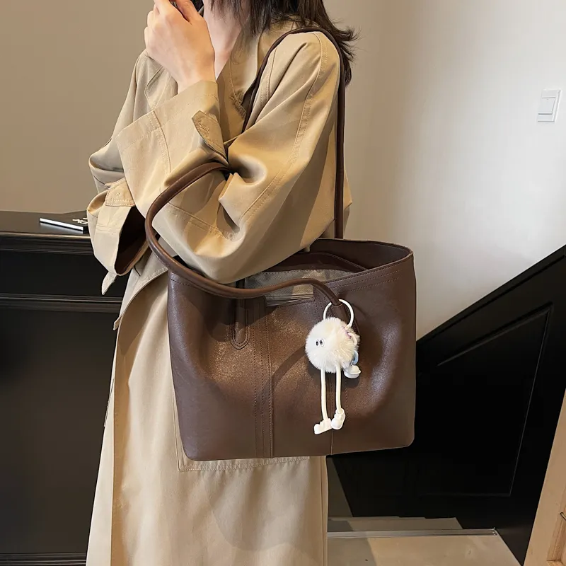 LUVISTRUE PU Tote Bag, Shopping Bag, Handbag, Shoulder Bag Regular Women's Khaki/Black/Coffee/Ecru-17