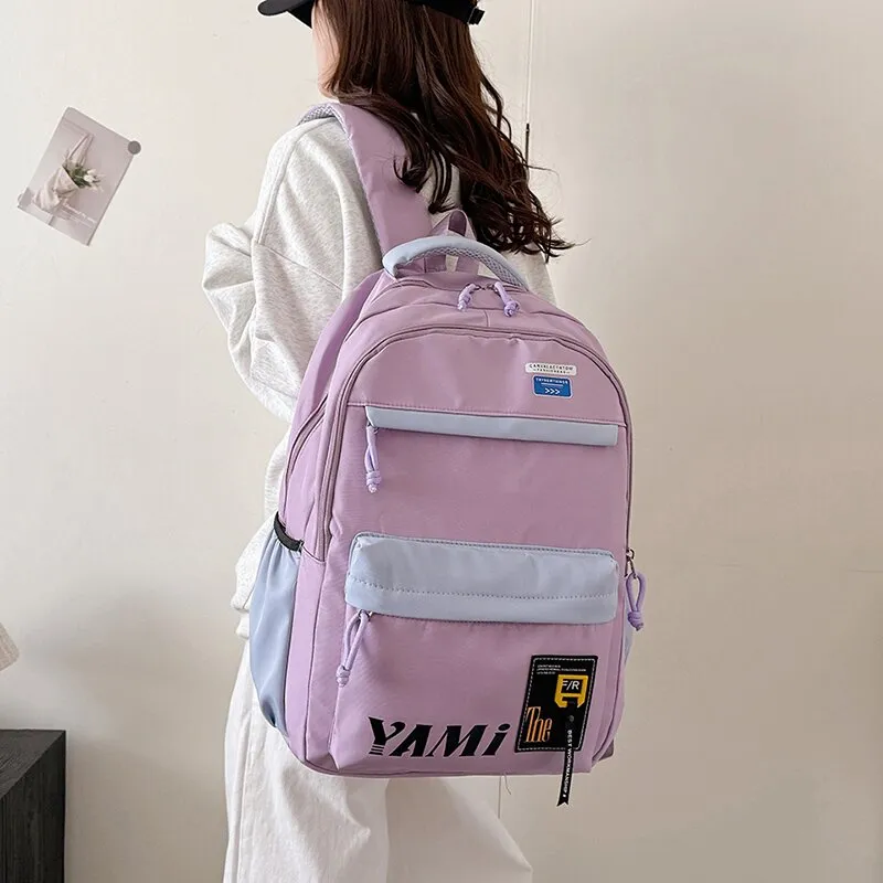 LUVISTRUE Oxford Backpack Regular Unisex Black/Purple Khaki/Green Blue Pink-6