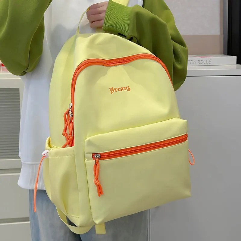 LUVISTRUE Nylon Backpack Unisex White/Black/Yellow/Green/Brown-20