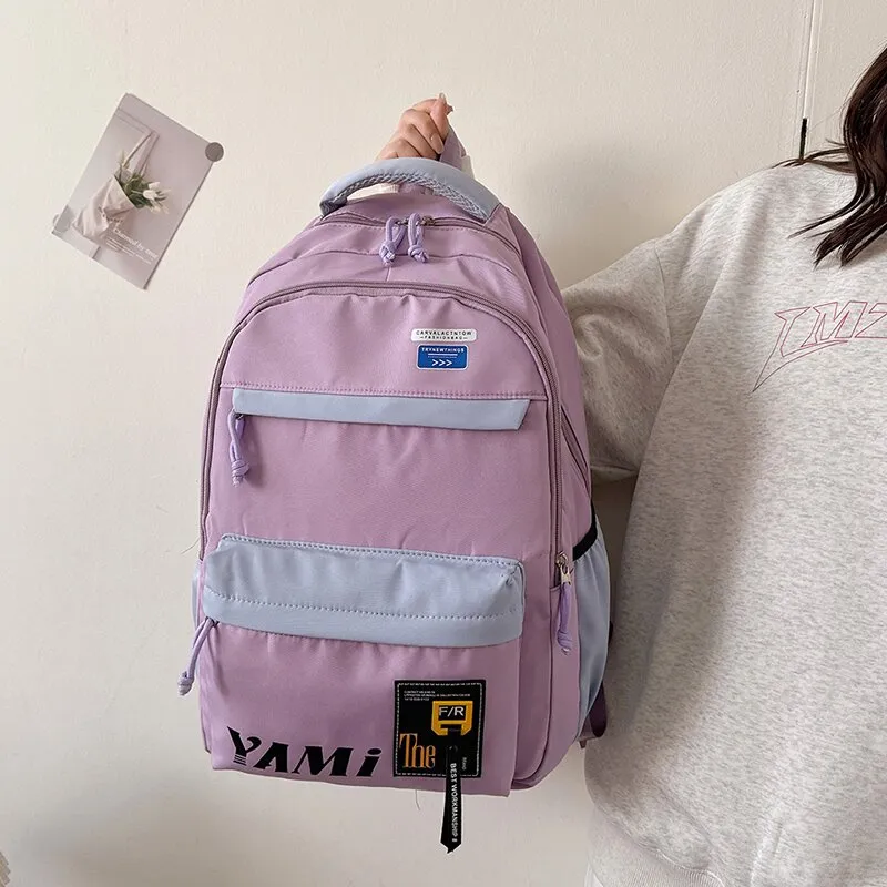 LUVISTRUE Oxford Backpack Regular Unisex Black/Purple Khaki/Green Blue Pink-9