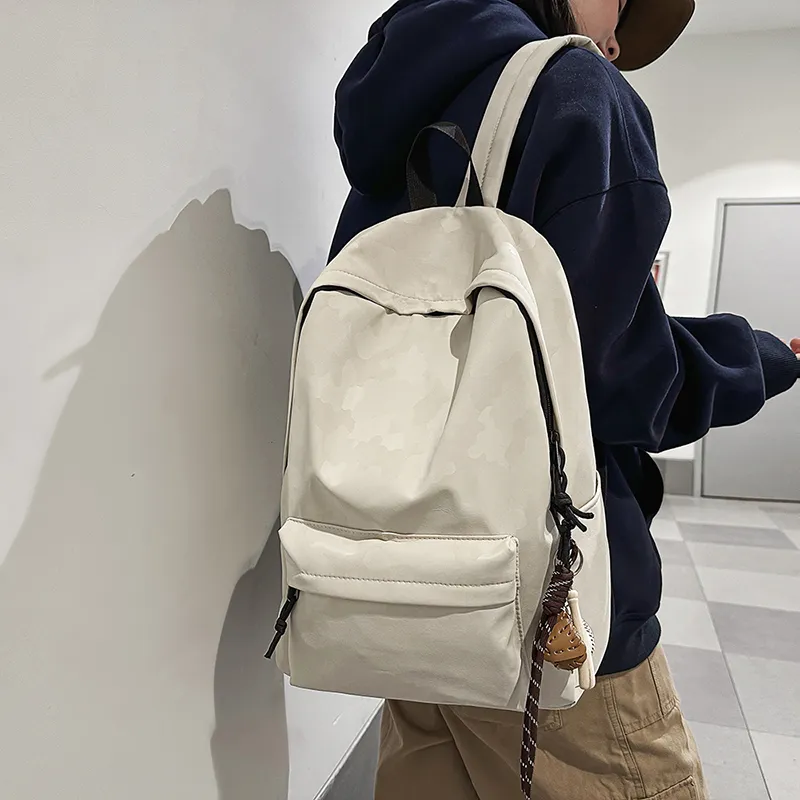 LUVISTRUE Nylon Backpack Regular Unisex Coffee Color/white/blue/black-8