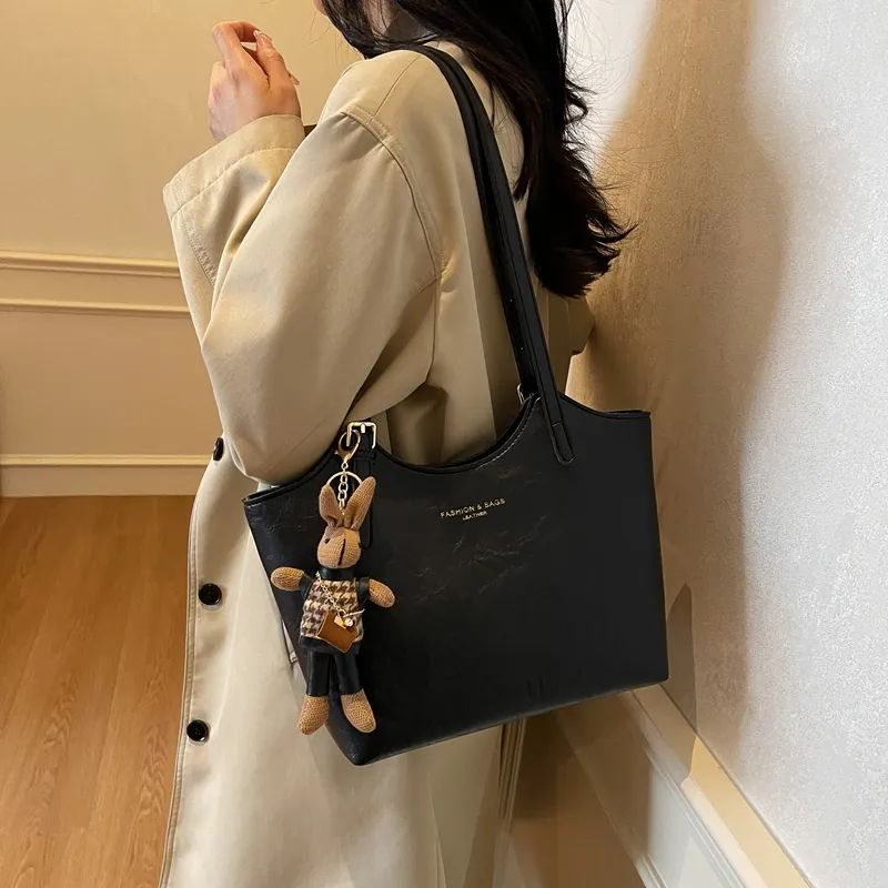 LUVISTRUE PU Tote Bag Shopping Bag Shoulder Bags Regular Women's Coffee/White/Black/Pink-11