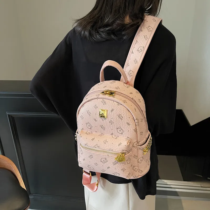 LUVISTRUE PU Backpacks Regular Women's Pink/Khaki/Brown/Black-23