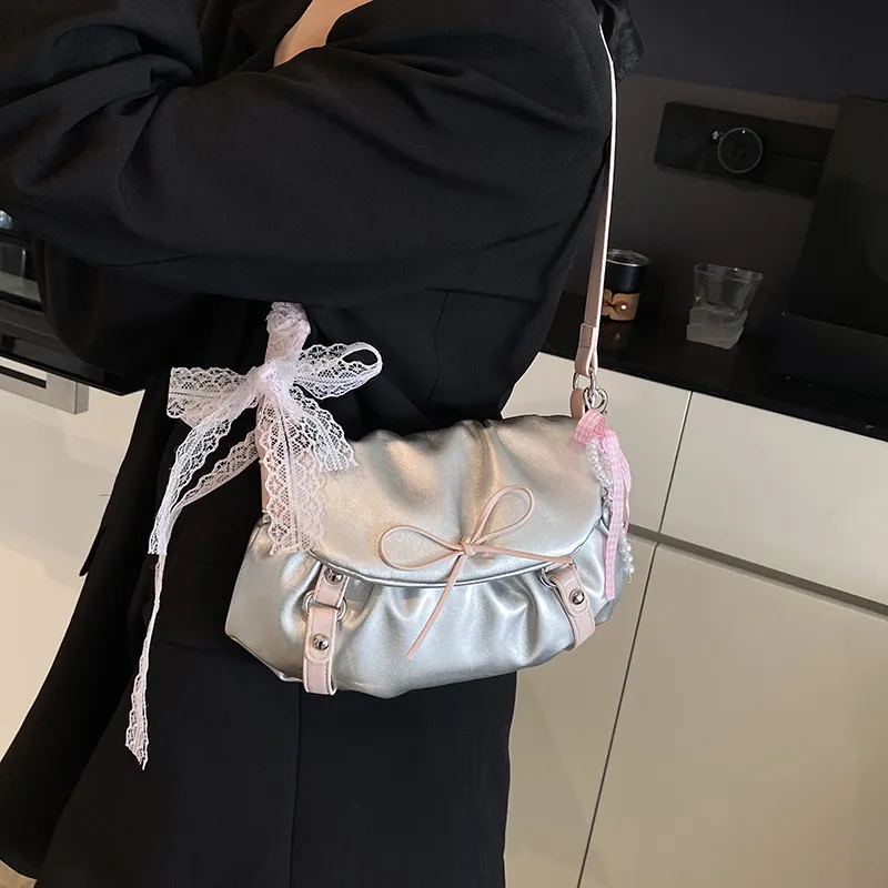 LUVISTRUE PU Shoulder Bag Crossbody Bag Regular Women's Silver/Pink/Black-3