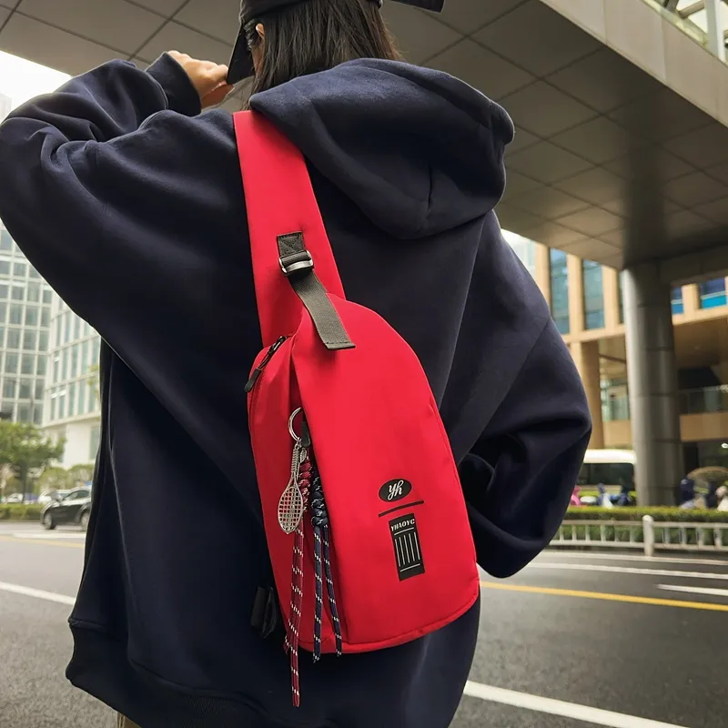 LUVISTRUE Nylon Sling Bag Regular Unisex Ecru Black/Pink/Red/Light Blue-11