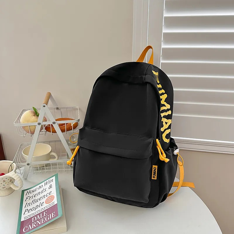 LUVISTRUE Nylon Backpack Unisex White/Black/Burgundy/Yellow/Navy Blue-7