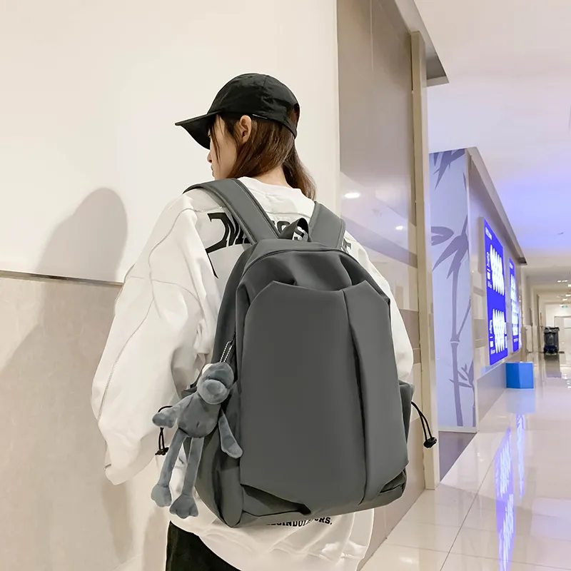 LUVISTRUE Nylon Backpack Regular Unisex Gray/Black/Burgundy/Ecru-5