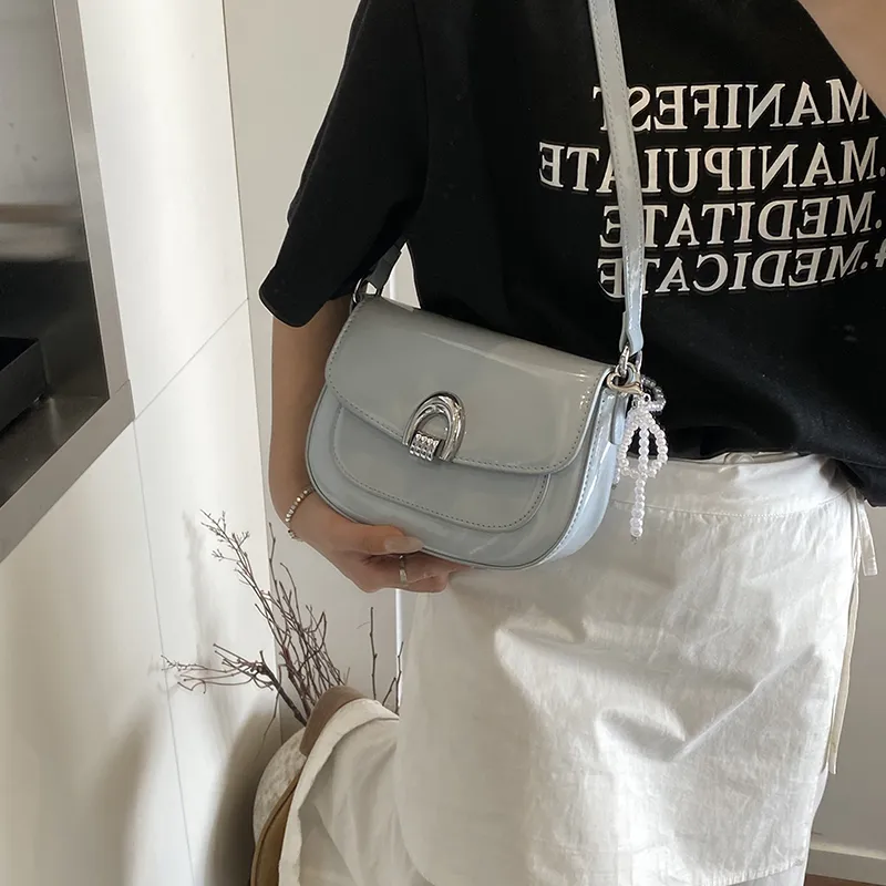 LUVISTRUE PU Saddle Bag Shoulder Bag Crossbody Bag Regular Women's Blue/Ecru/Black/Pink/Yellow-2