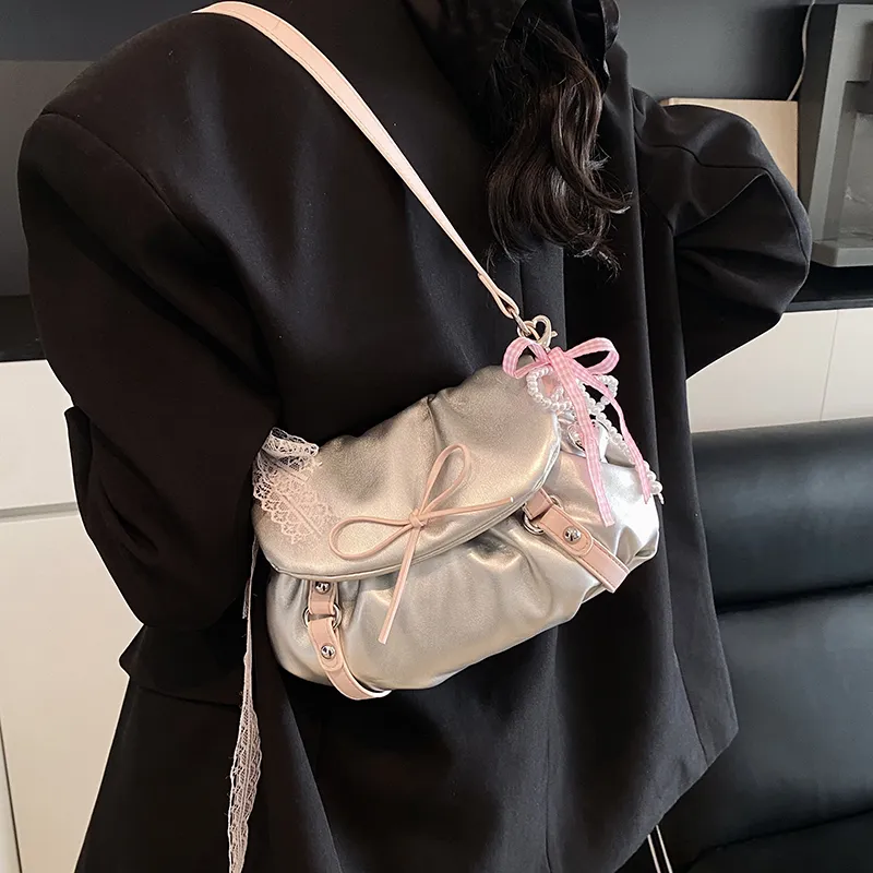 LUVISTRUE PU Shoulder Bag Crossbody Bag Regular Women's Silver/Pink/Black-2