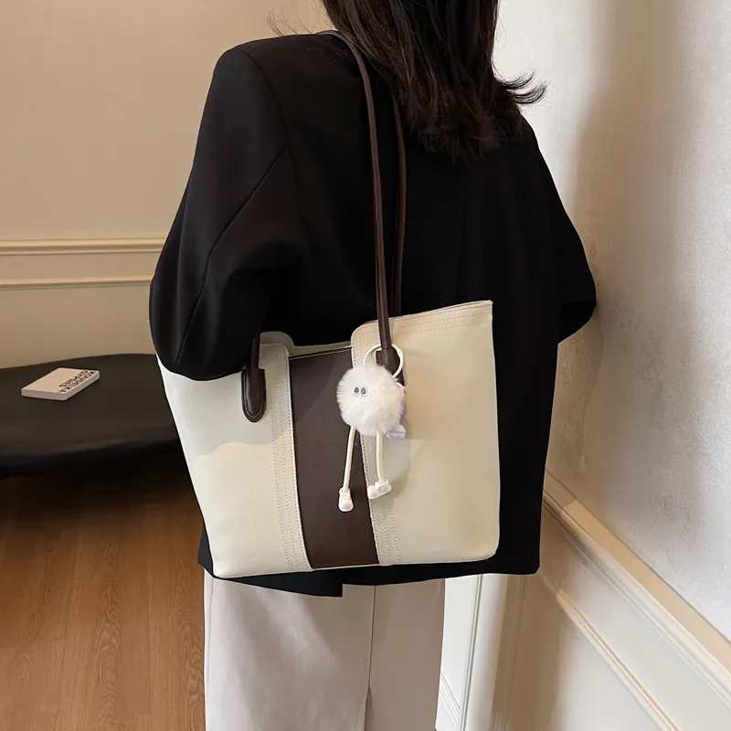 LUVISTRUE PU Tote Bag, Shopping Bag, Handbag, Shoulder Bag Regular Women's Khaki/Black/Coffee/Ecru-27